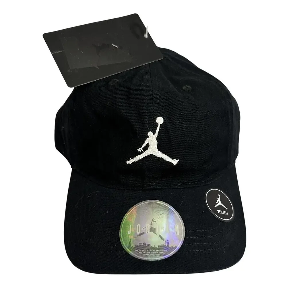 Air Jordan Boys Black Youth Ball Cap Hat Embroidered Kids